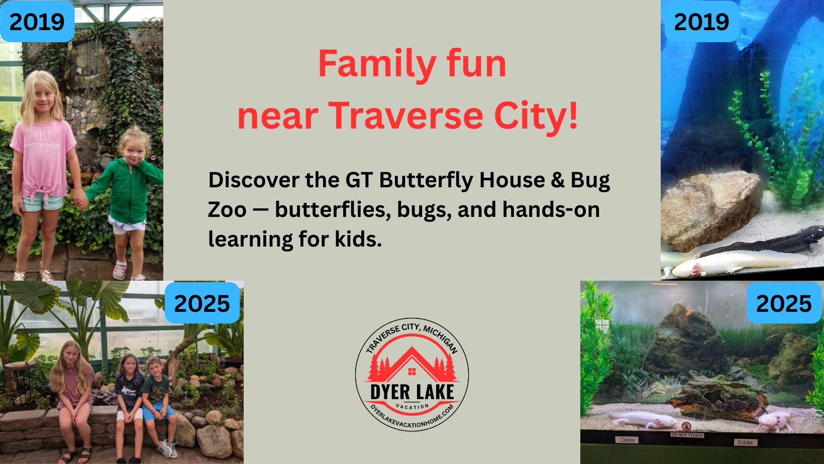 Family fun near Traverse City! Discover the GT Butterfly House & Bug Zoo — butterflies, bugs, and hands-on learning for kids.