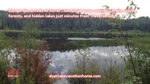 Escape the crowds at Sands Lake Quiet Area—peaceful trails, rolling forests, and hidden lakes just minutes from Traverse City.
