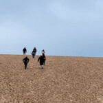 The Fancy Family climbing Sleeping Dunes