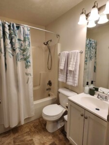 Dyer Lake Vacation Home Main Bathroom