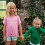 Annabella and cousin Zoe at GT Butterfly house in Williamsburg