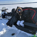 Aunt Arianna Ice Fishing on Long Lake